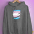 Transgender Pride Flag Ripped Reveal Hoodie - Grey Heather